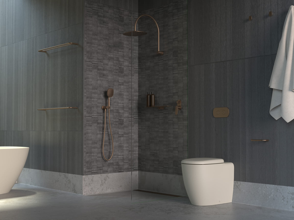 Contura II 820mm Single Towel Rail in Brushed Bronze | Caroma