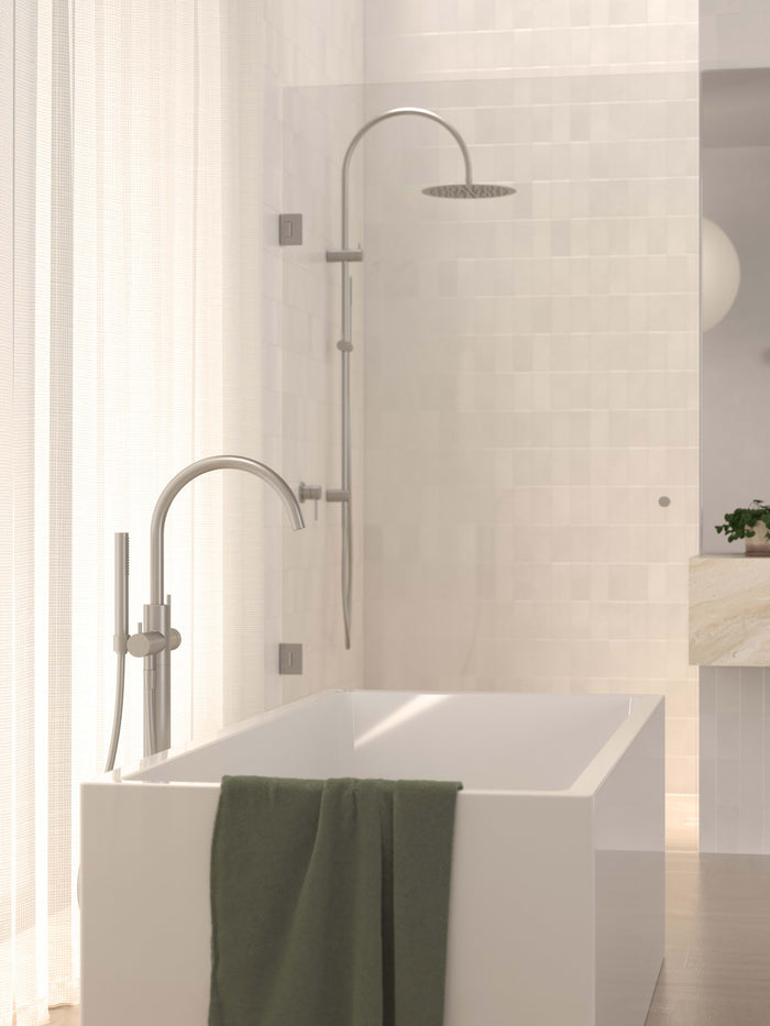 Liano II Freestanding Bath Filler with Hand Shower Complete Kit in Chrome | Caroma #Colour_Chrome