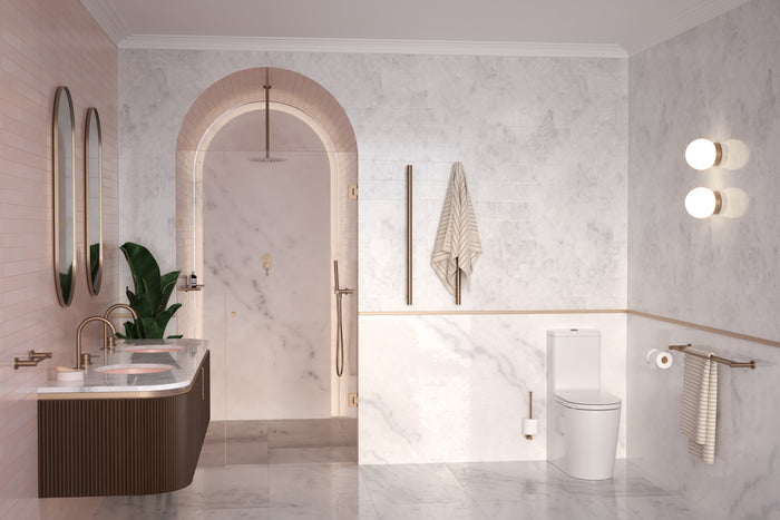 Liano II Toilet Roll Holder in Brushed Brass | Caroma #Colour_Brushed Brass