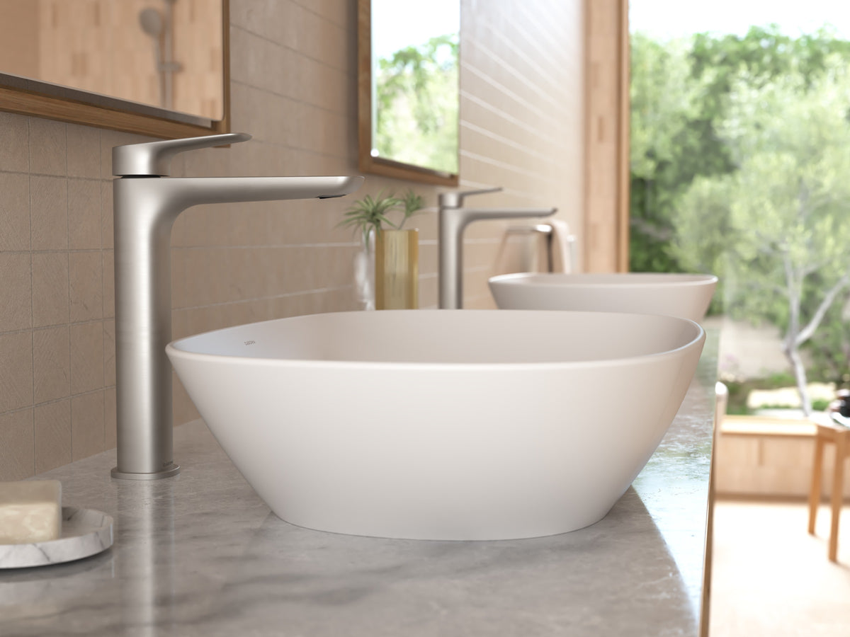 Liano II Tower Mixer in Brushed Nickel | Caroma