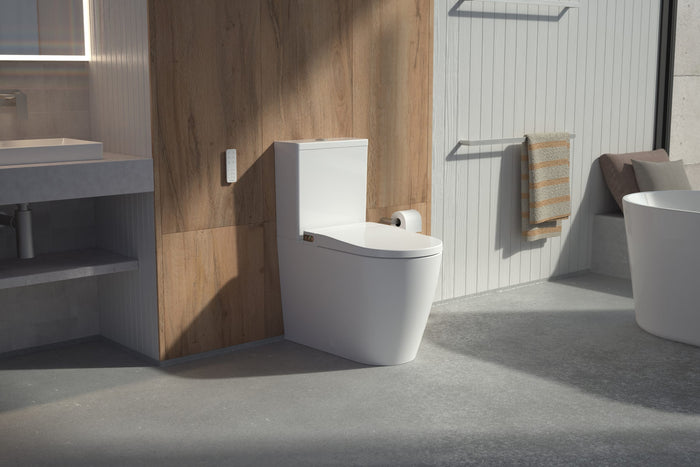 Urbane II Bidet Cleanflush Wall Faced Close Coupled Toilet Suite - Bottom Inlet in White | Caroma #Colour_White