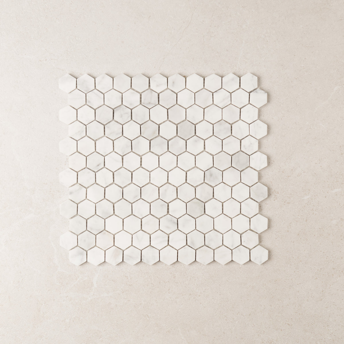 Carrara Hexagon Marble Mosaic | Tumbled & Honed Natural Stone