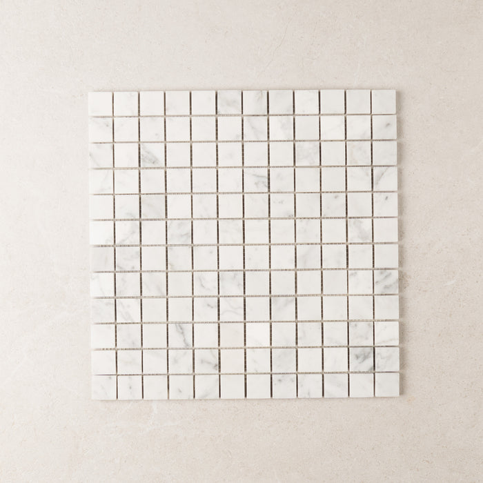Carrara Square Marble Tile & Mosaic | Tumbled & Honed Natural Stone