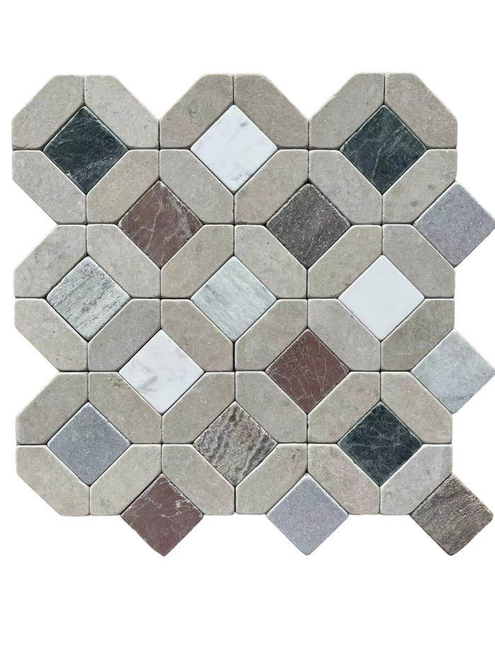 Casablanca Tumbled Stone Mosaic in Mixed