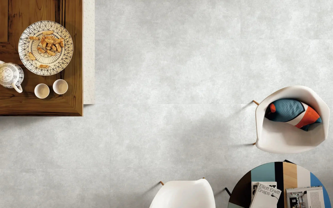 Builders Range Cement White Floor and Wall Tile