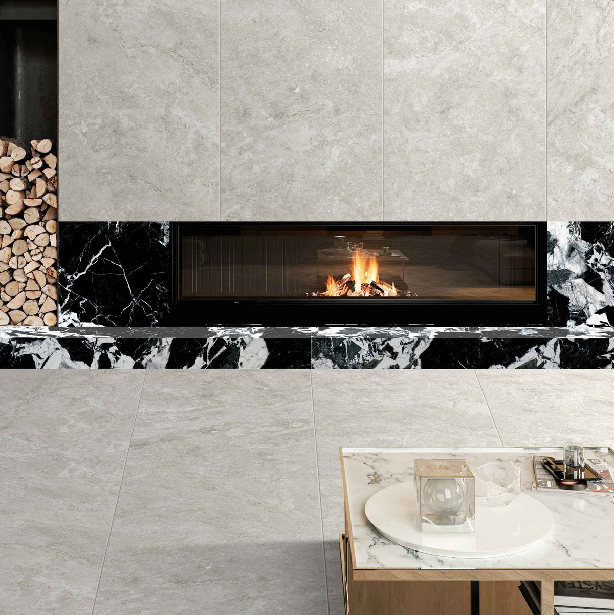 Builders Range Silver Travertine Look Porcelain Tile