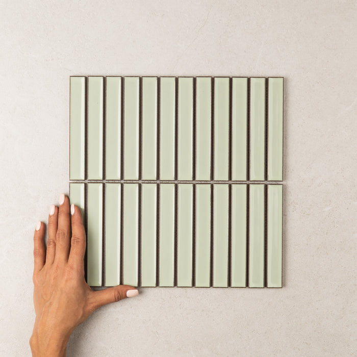 Concave Kit Kat Stack Wall Mosaic in Blonde, Gloss finish