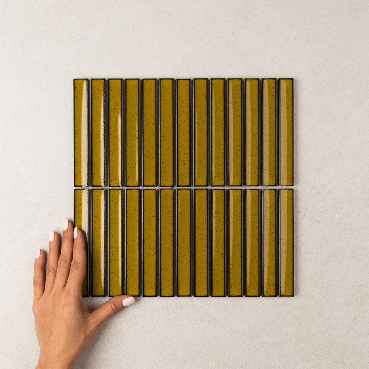 Concave Kit Kat Stack Wall Mosaic in Honey, Gloss finish