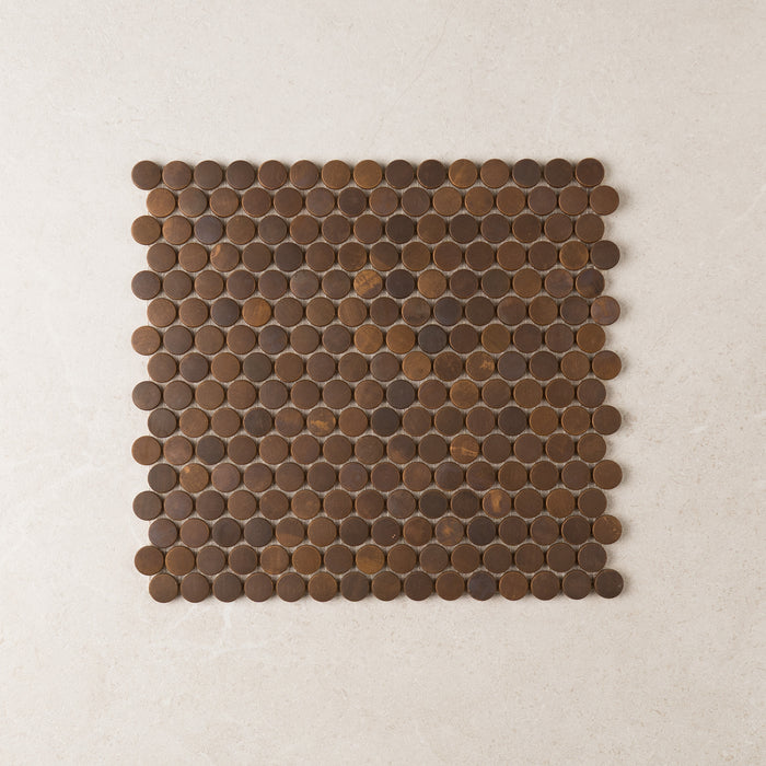 Copper Penny Round Mosaic – Matt finish