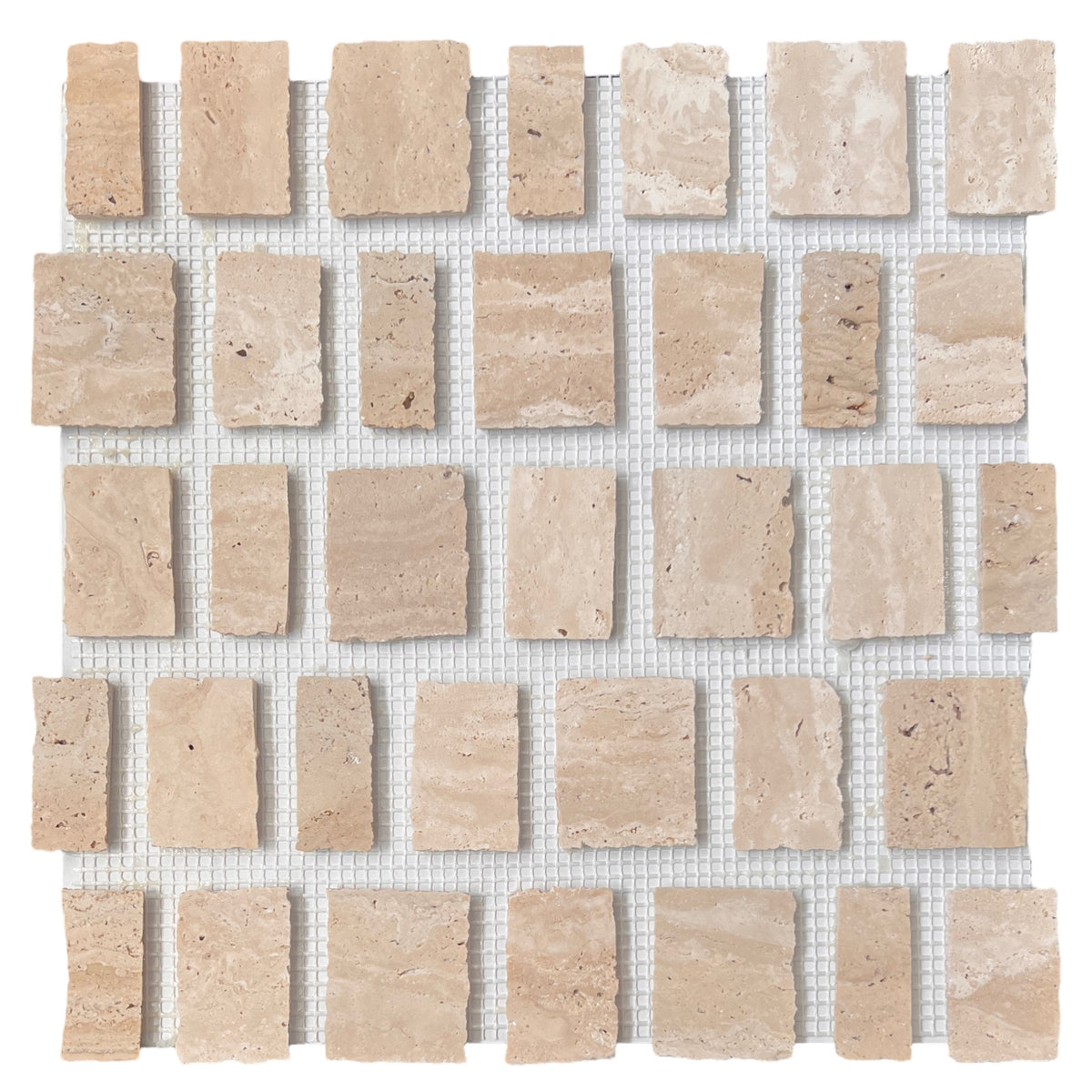 Travertine Split Edge Mosaic | Tumbled & Honed Natural Stone