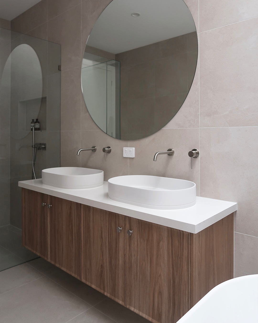 Nood Co Pill Concrete Basin installed in a finished bathroom (2)
