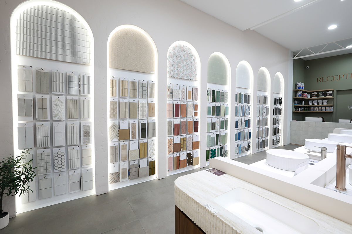 Architecturally designed Design Tiles showroom with full-size tile displays