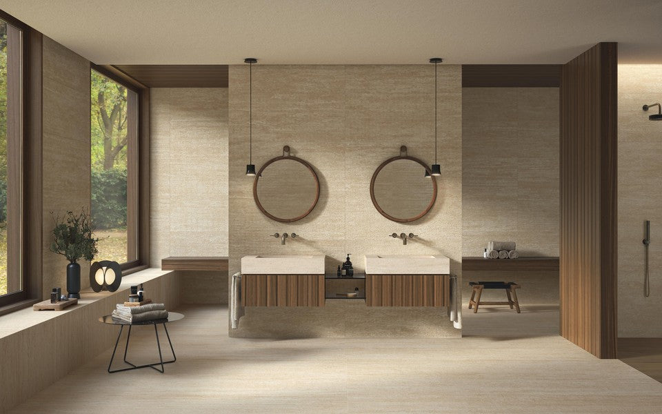 Atlas Concorde Marvel 3D Travertine Sand Reed porcelain tile