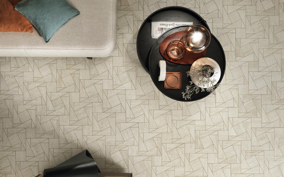 Atlas Concorde Marvel Travertine White Tessere porcelain tile