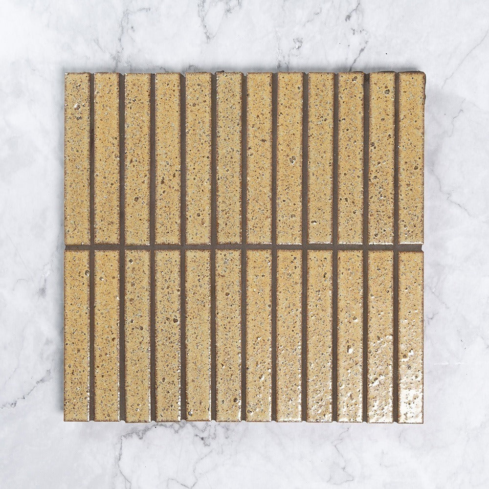 Kazoku Hatsu Border Wheat hand-glazed Japanese mosaic tile