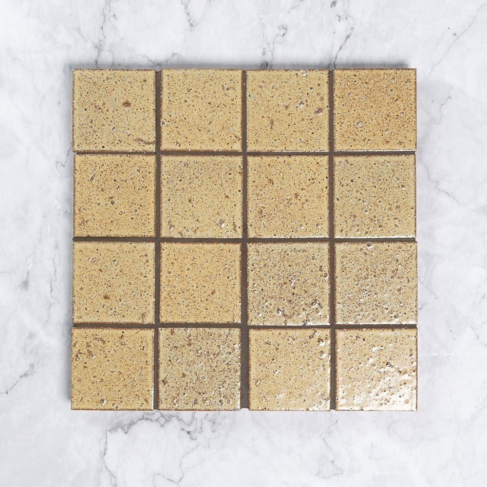 Kazoku Hatsu Square Wheat hand-glazed Japanese mosaic tile