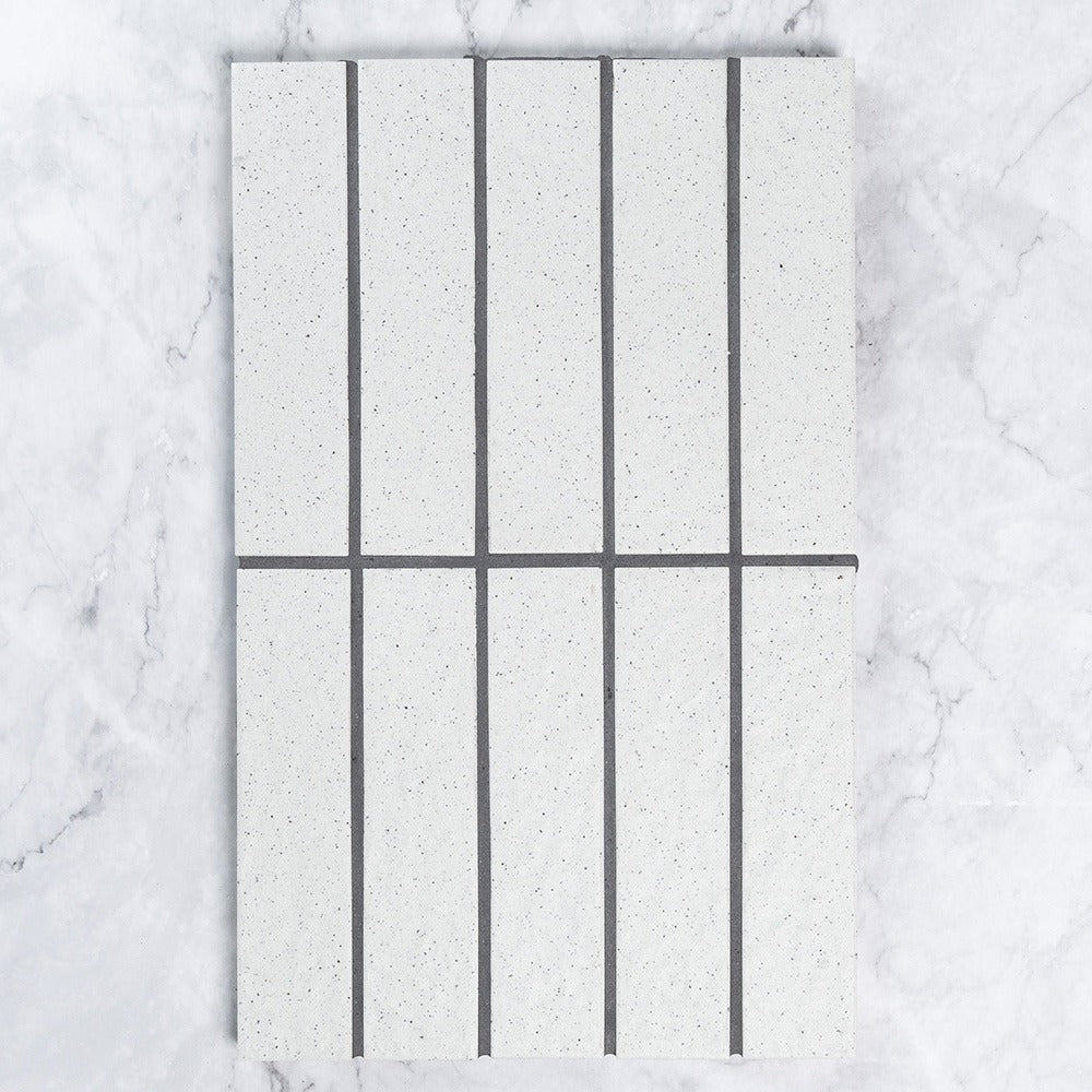 Kazoku Sabi White matt-glazed Japanese mosaic tile