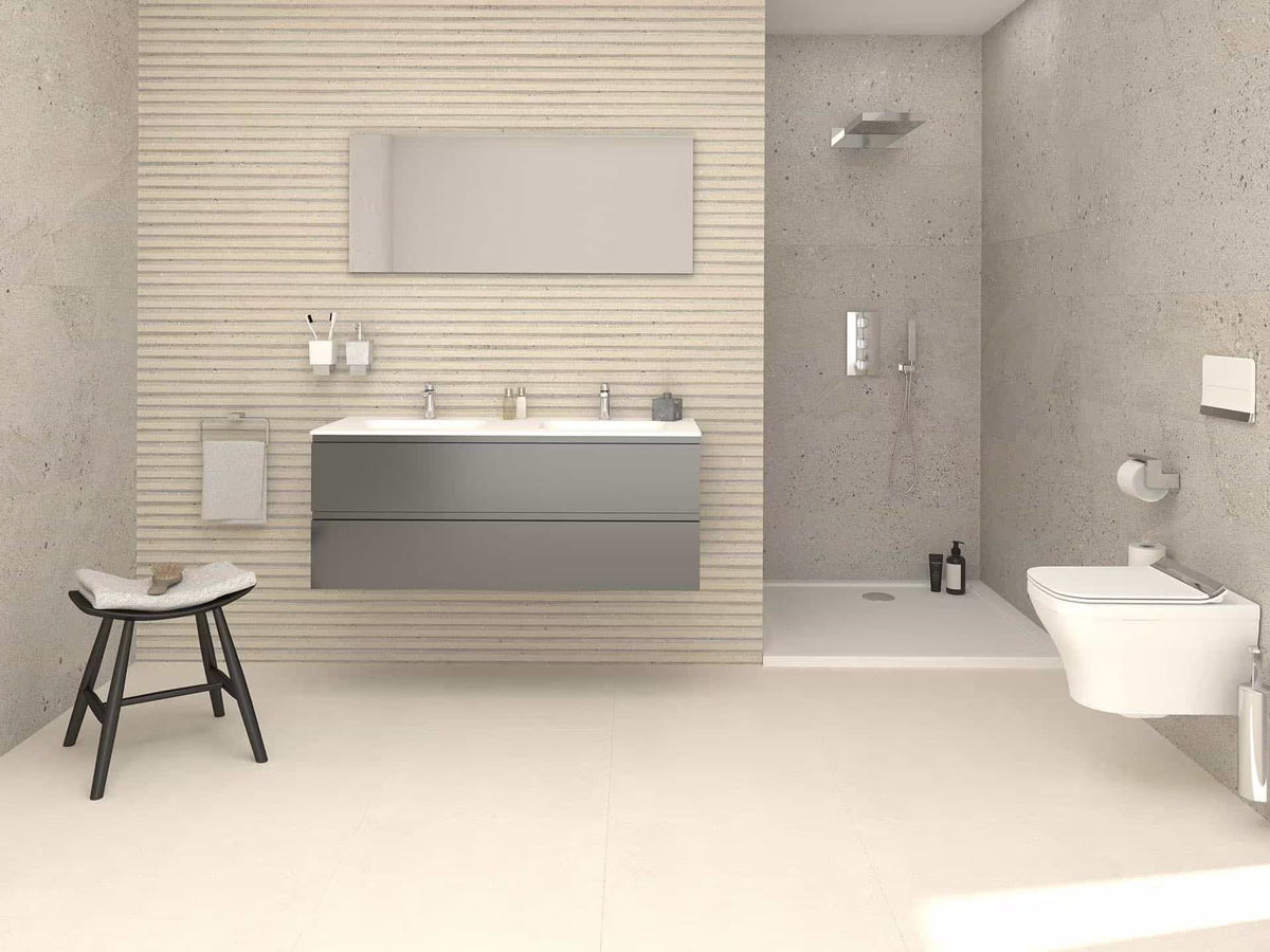 Porcelanosa Spiga Durango wall tile in a contemporary interior