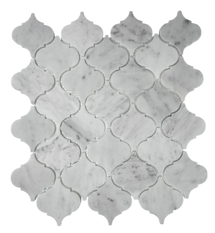 Carrara Arabesque Marble Mosaic | Honed Natural Stone