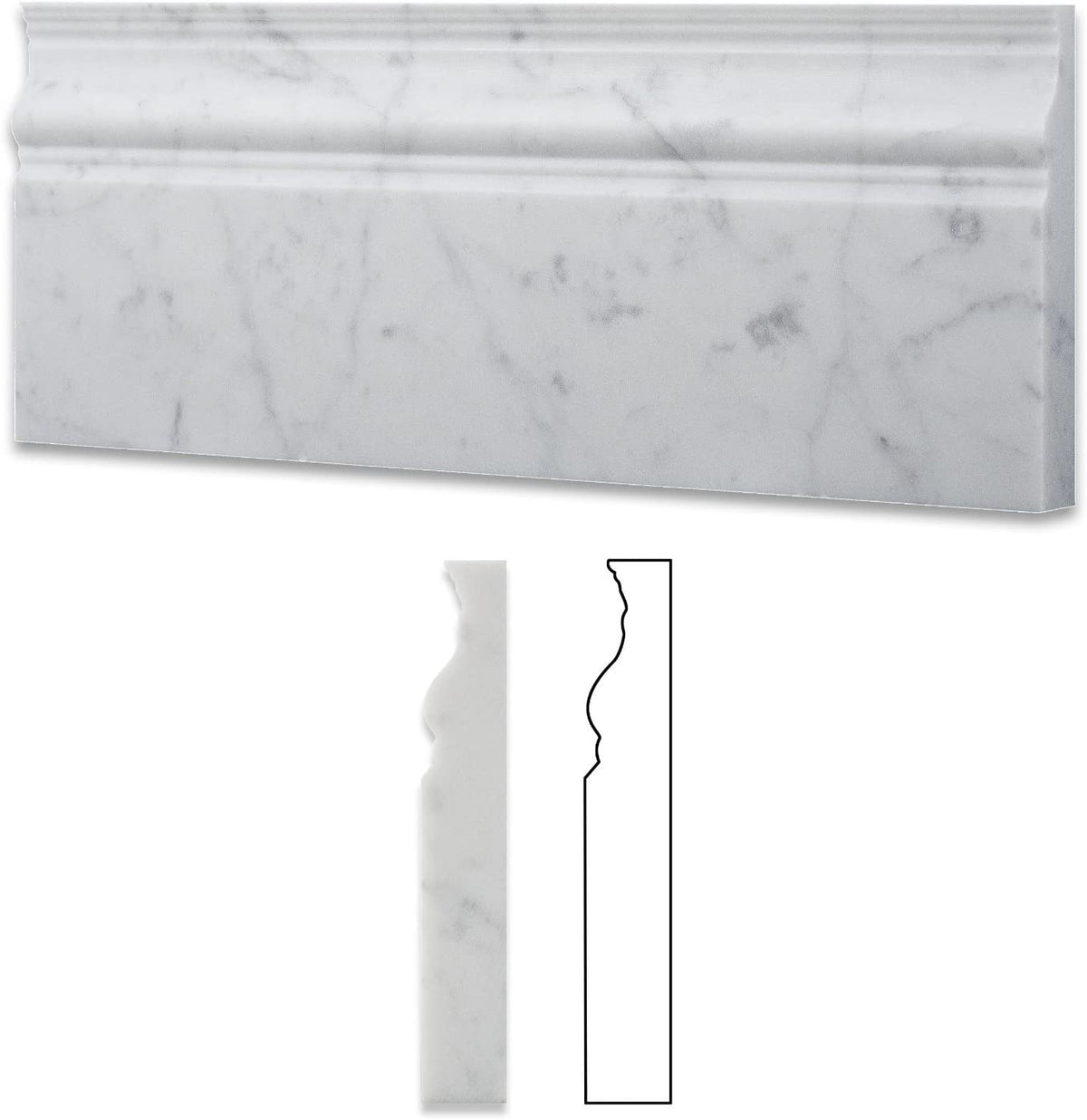 Carrara & Calacatta Marble Trims | Pencil Capping, Bullnose & Skirting