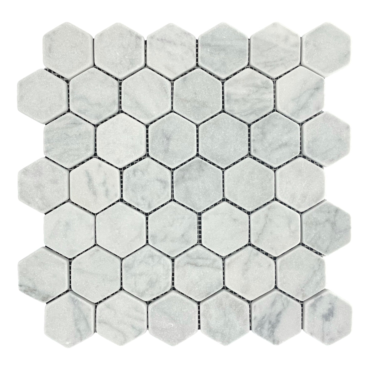 Carrara Hexagon Marble Mosaic | Tumbled & Honed Natural Stone