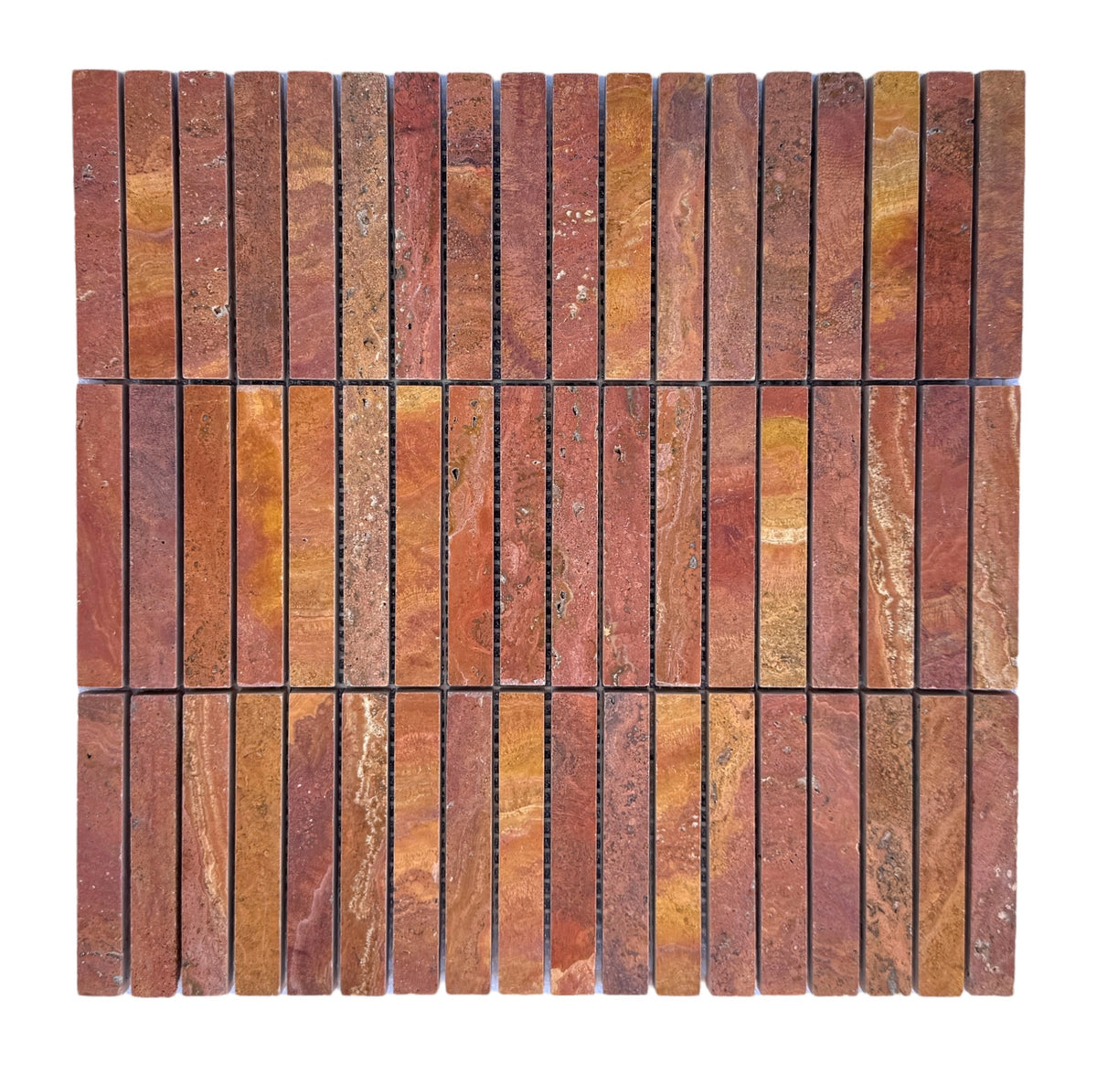 Travertine Stack Mosaic | Tumbled, Honed & Brushed Natural Stone