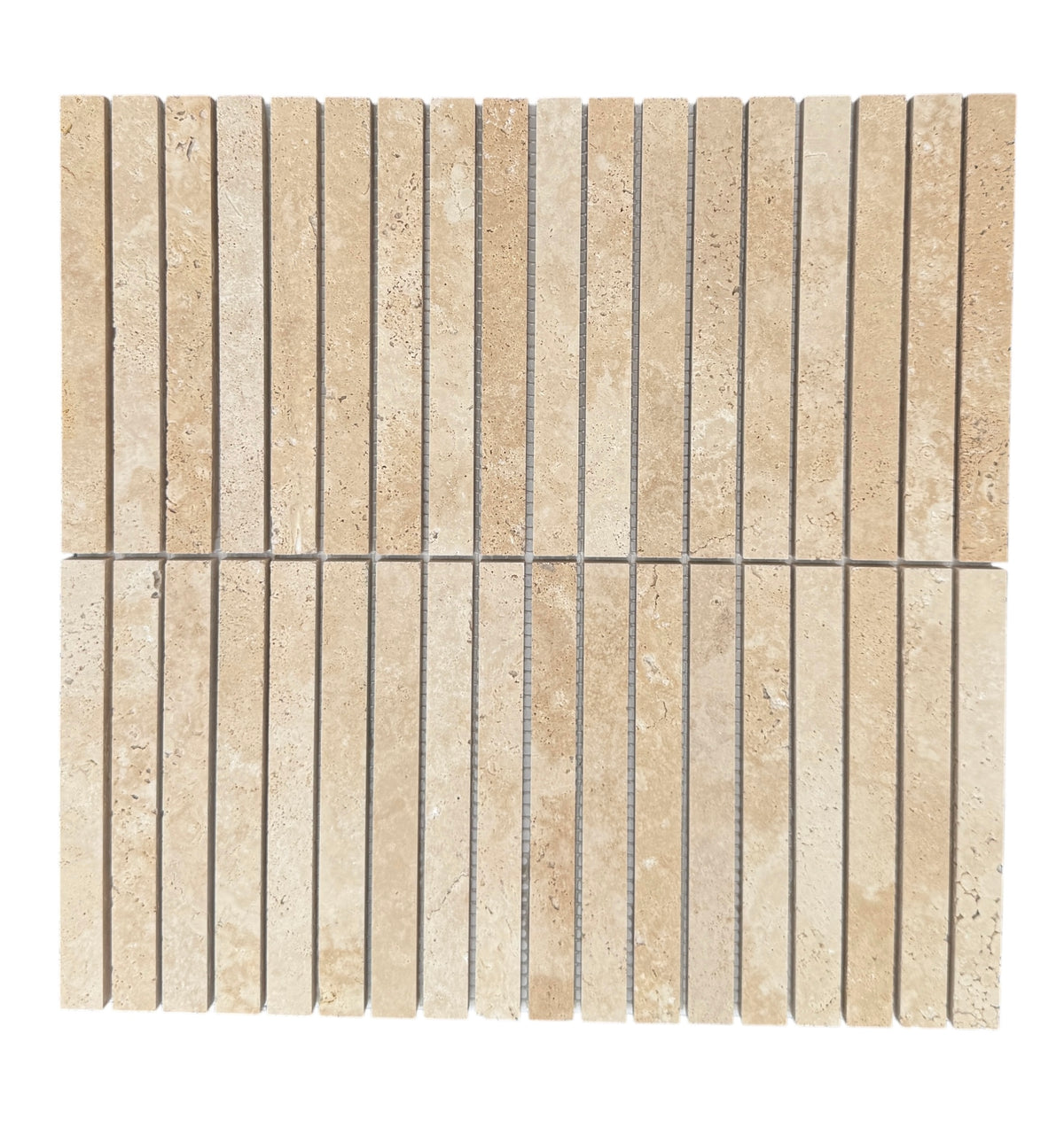 Travertine Stack Mosaic | Tumbled, Honed & Brushed Natural Stone