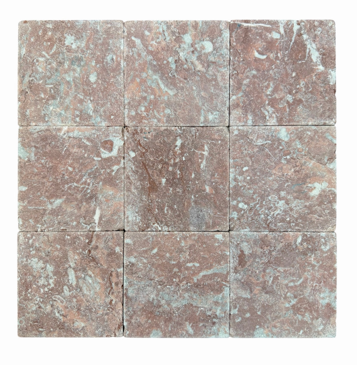 Rosso Square Marble Tile & Mosaic | Tumbled Natural Stone