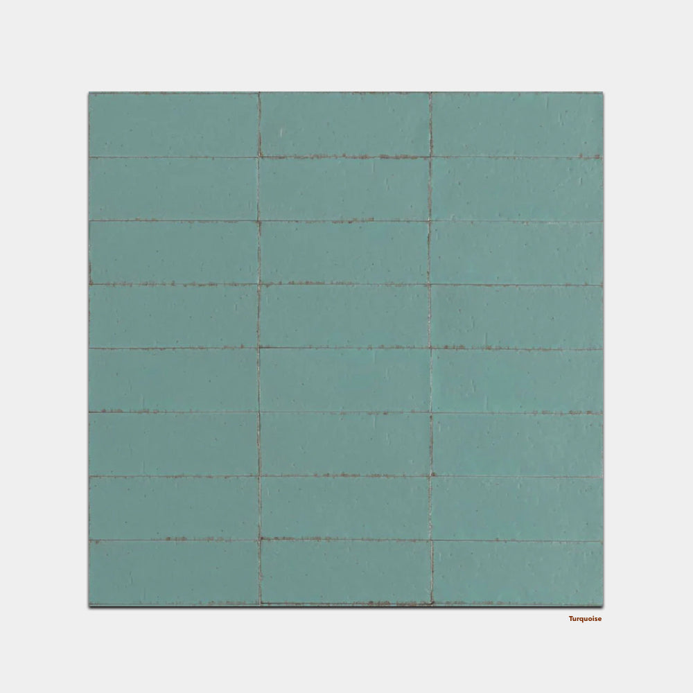 Glace Porcelain Wall Tile | Gloss Handmade Look Splashback Tile in Turchese