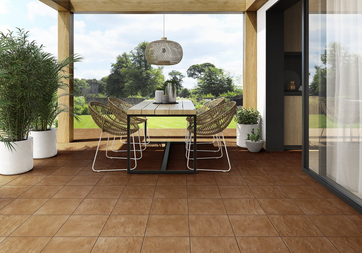 Sagunto Terracotta Look Porcelain Tile 333x333mm