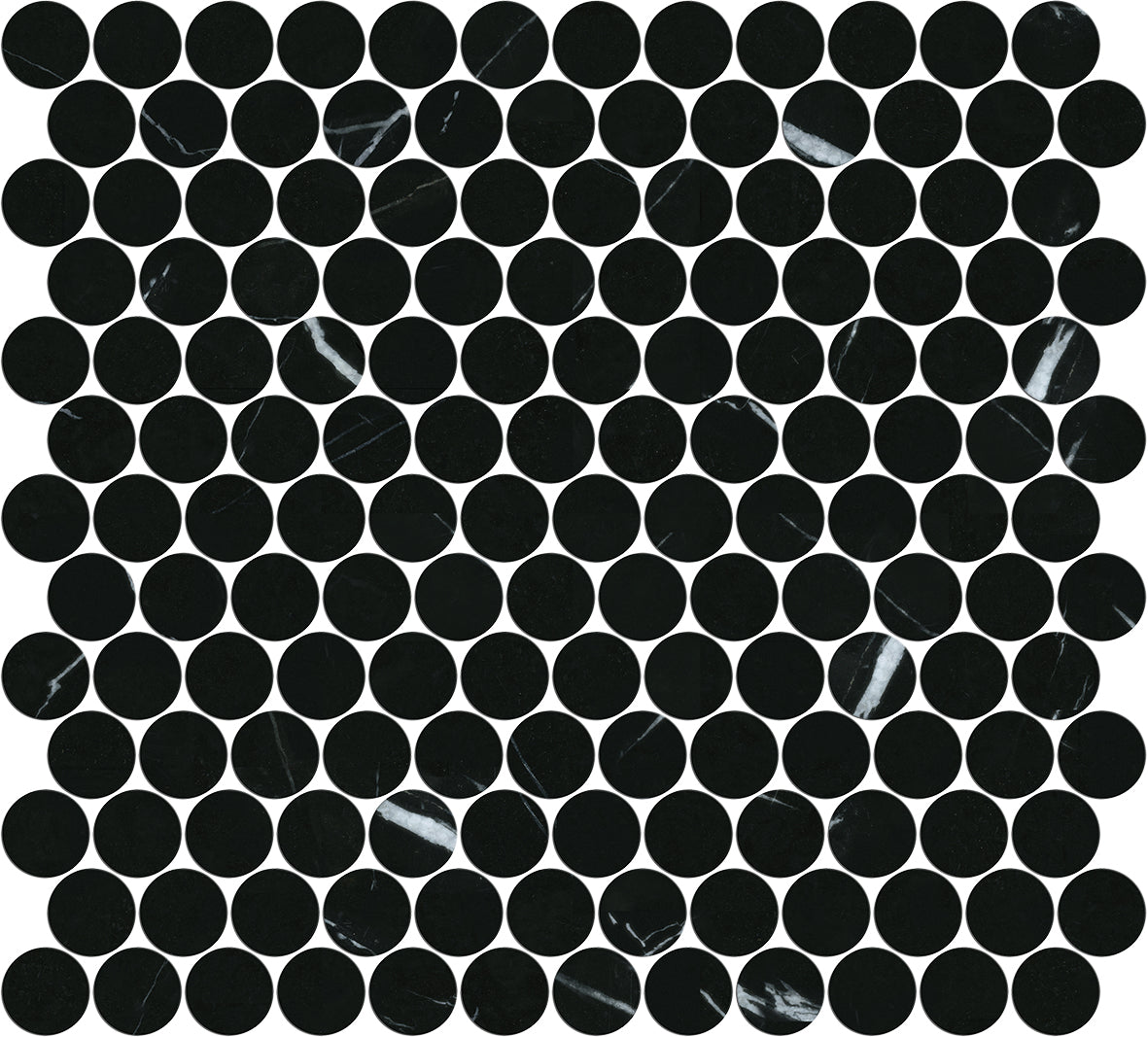 Artemis Penny Round Honed Marble Mosaic 23x23 mm