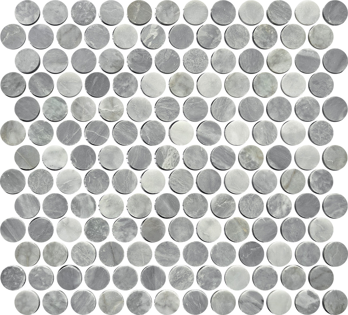 Artemis Penny Round Honed Marble Mosaic 23x23 mm
