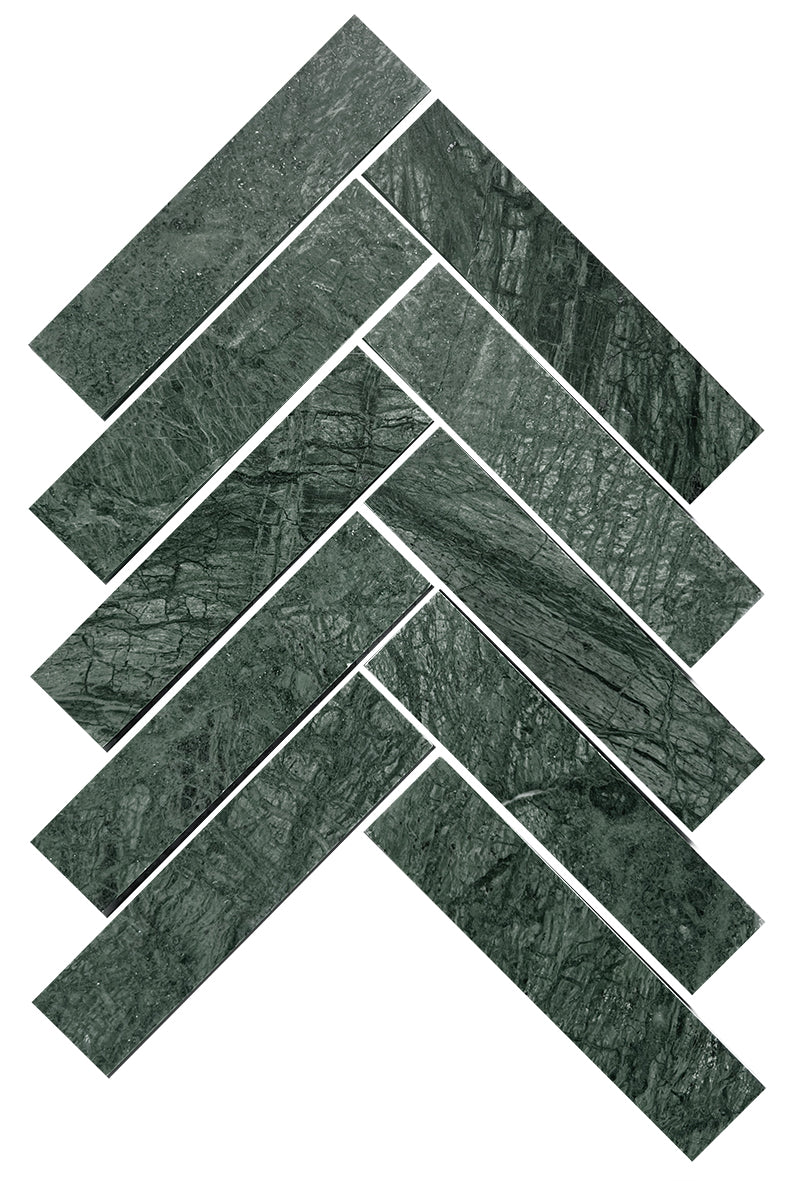 Artemis Herringbone Honed Marble Mosaic 35x150