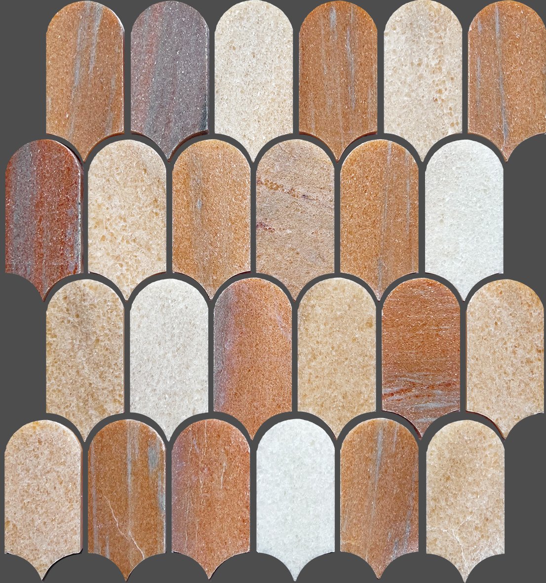 Artemis Feather Honed Marble Mosaic 50x103
