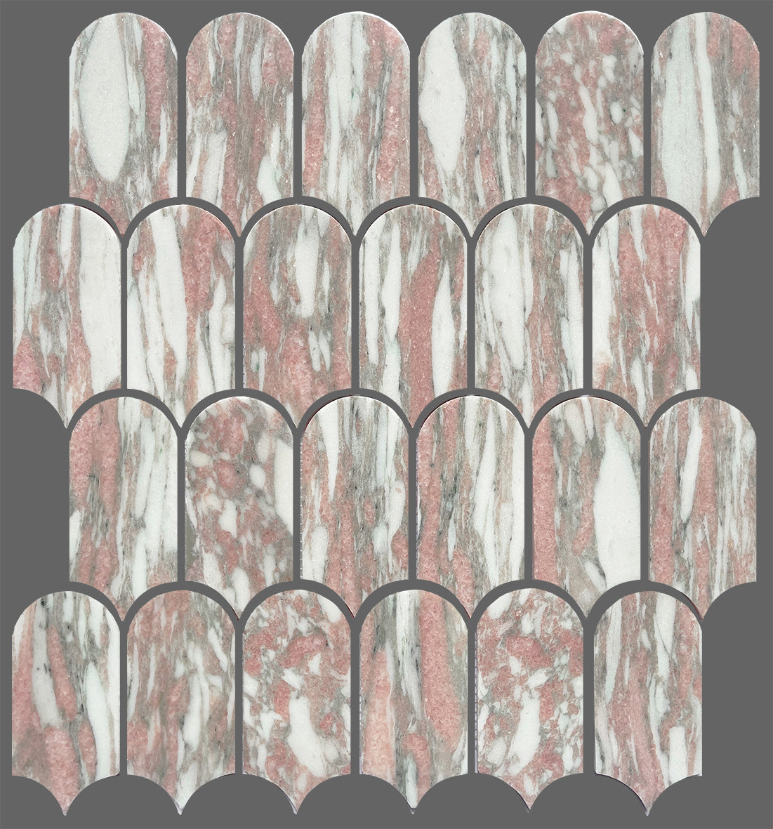 Artemis Feather Honed Marble Mosaic 50x103
