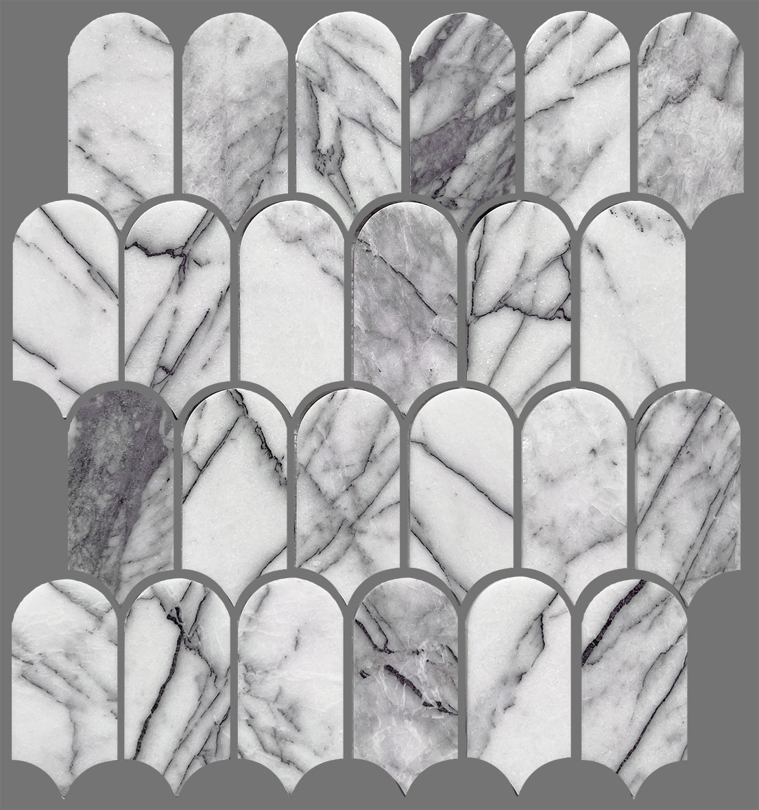 Artemis Feather Honed Marble Mosaic 50x103