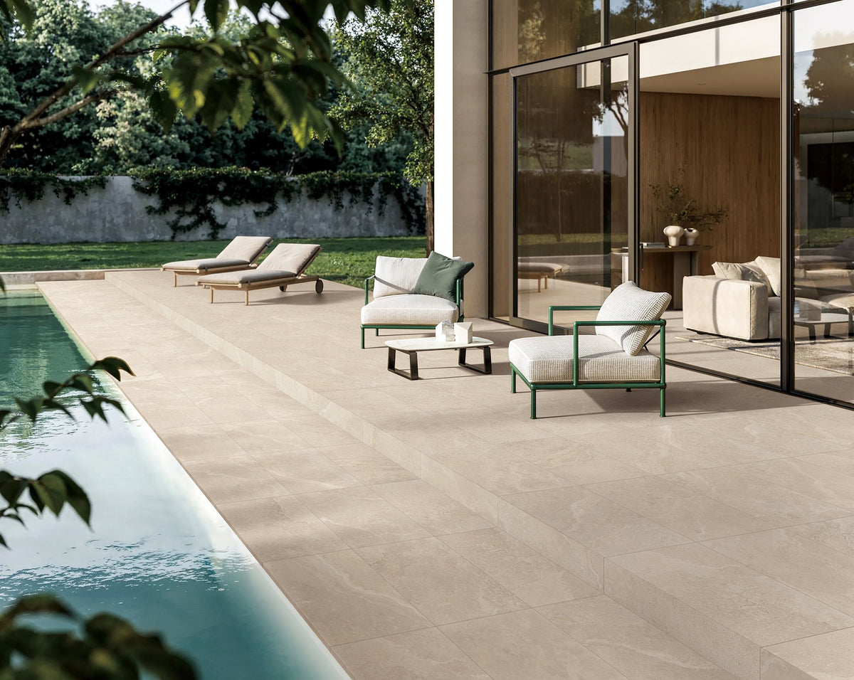Crown Travertine Look Porcelain Pool Coping 400x600x20