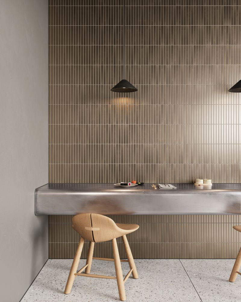 Meto Metallic Glaze Japanese Pencil Mosaic Tile 20x177