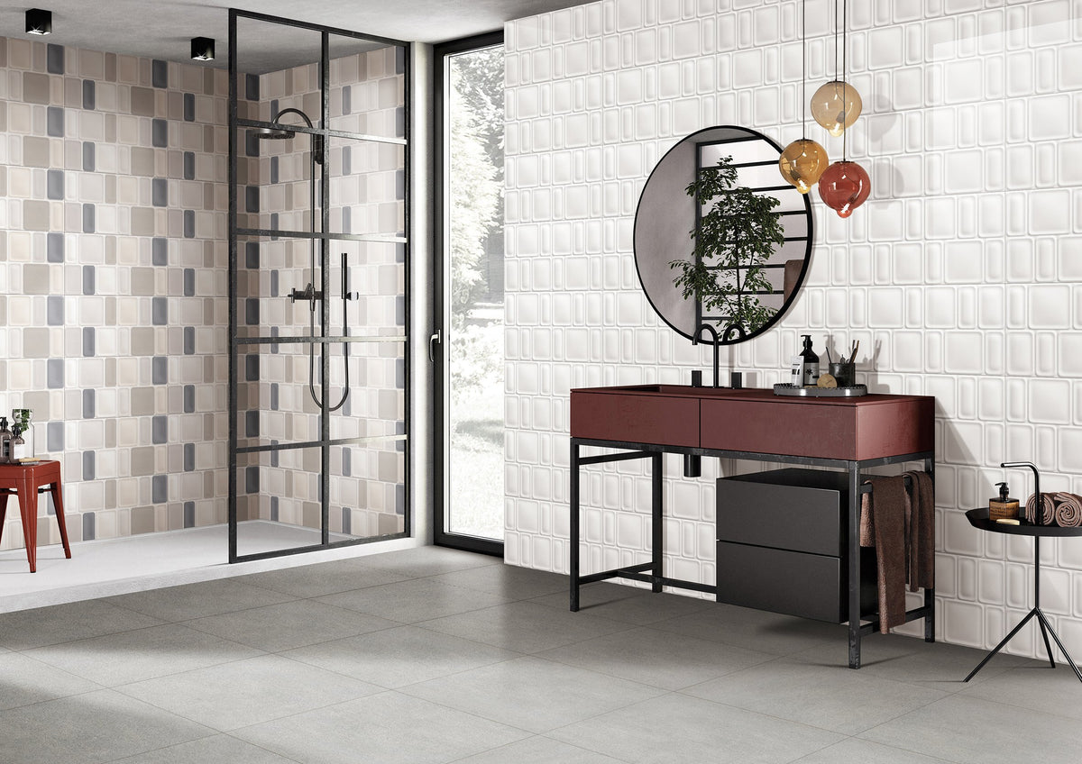 Winter Structured Gloss White Wall Tile 300x600