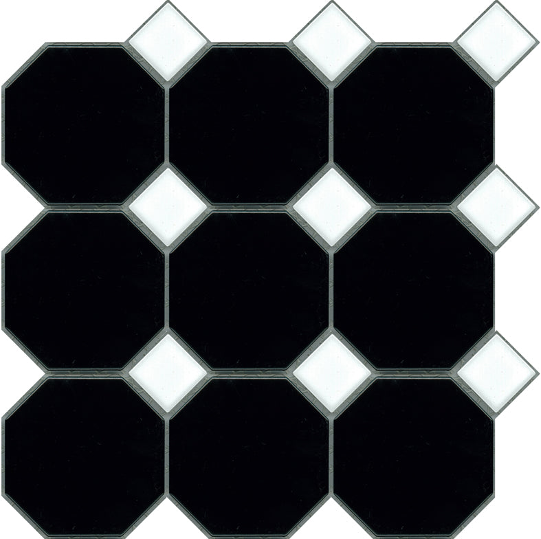 Octagon & Dot Federation Style Mosaic Floor Tile
