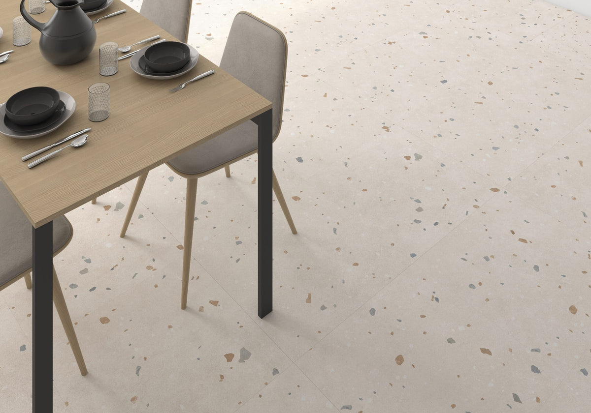 Gravita Lab Deco Light porcelain tile room setting