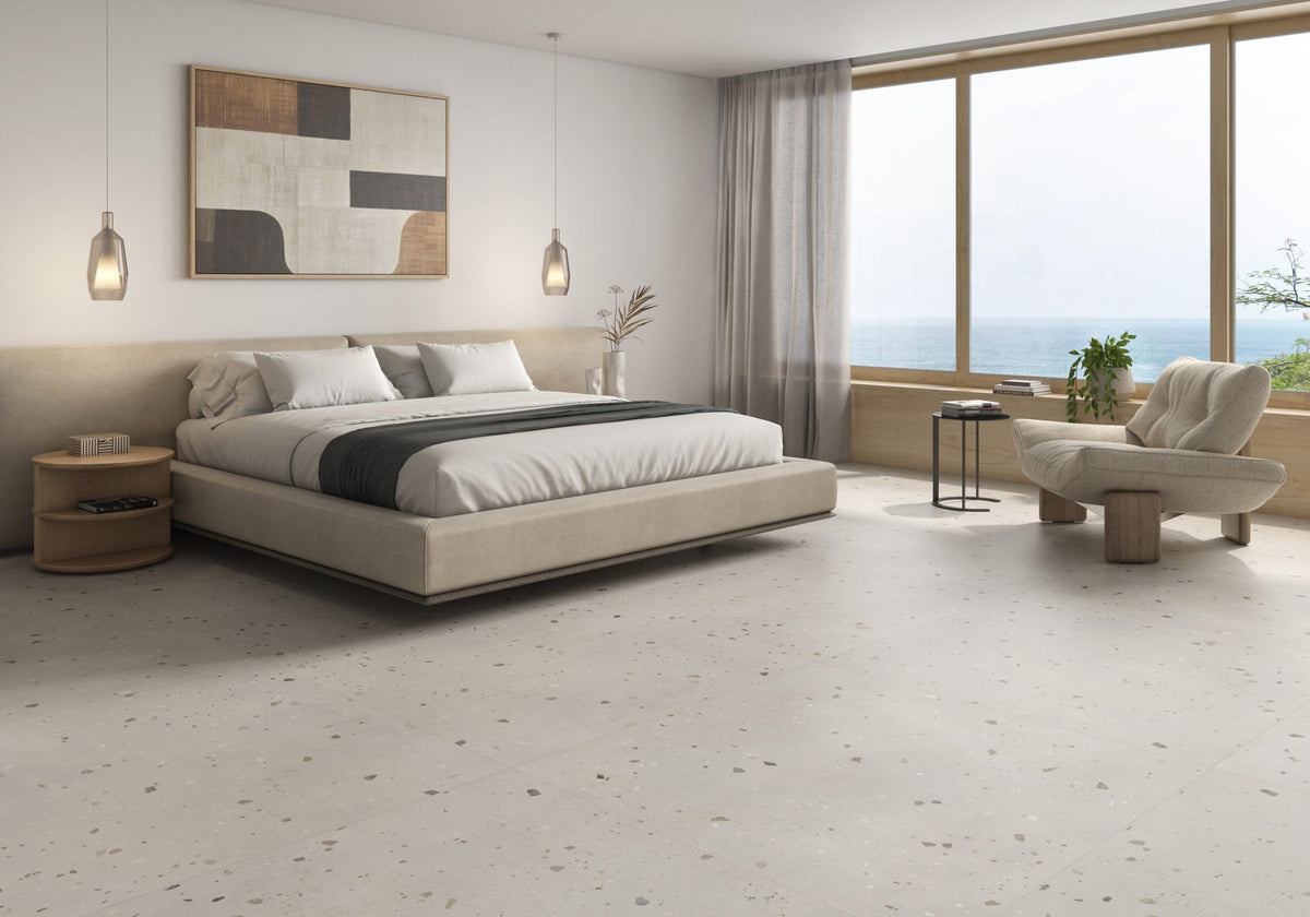 Gravita Lab Deco Light porcelain tile room setting