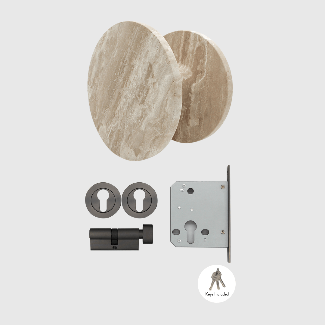 Lock & Entry Door Package in Travertine | Zephra