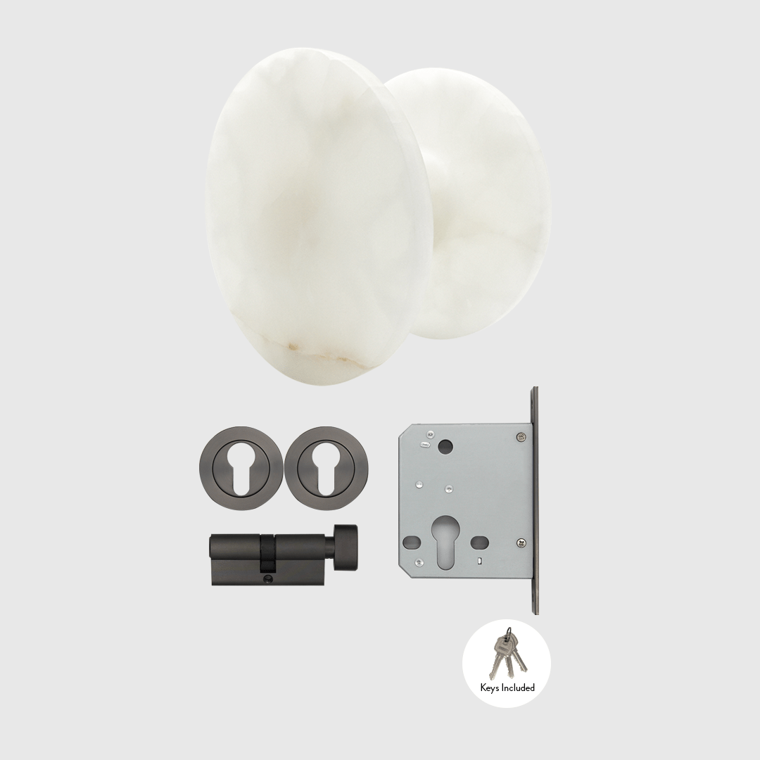Lock & Entry Door Package in White Onyx | Zephra