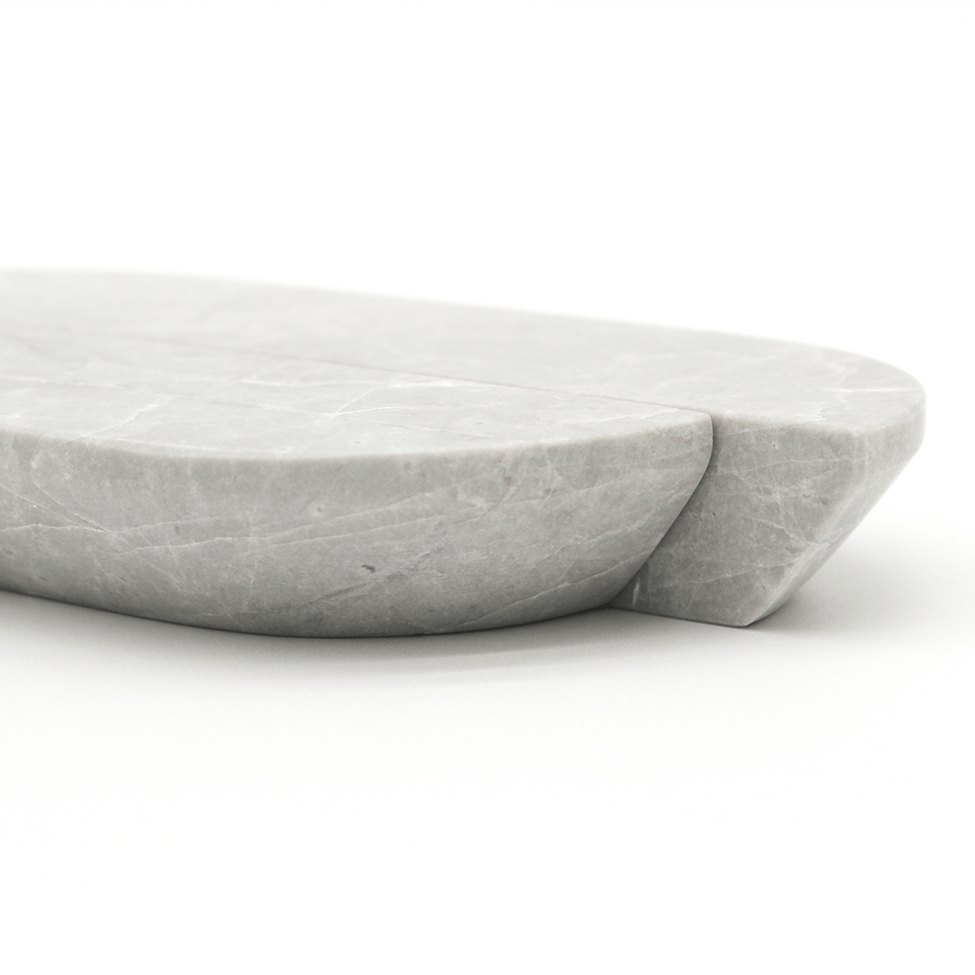 Stone Cabinet Pull in Hermes Grey Marble | Zephra