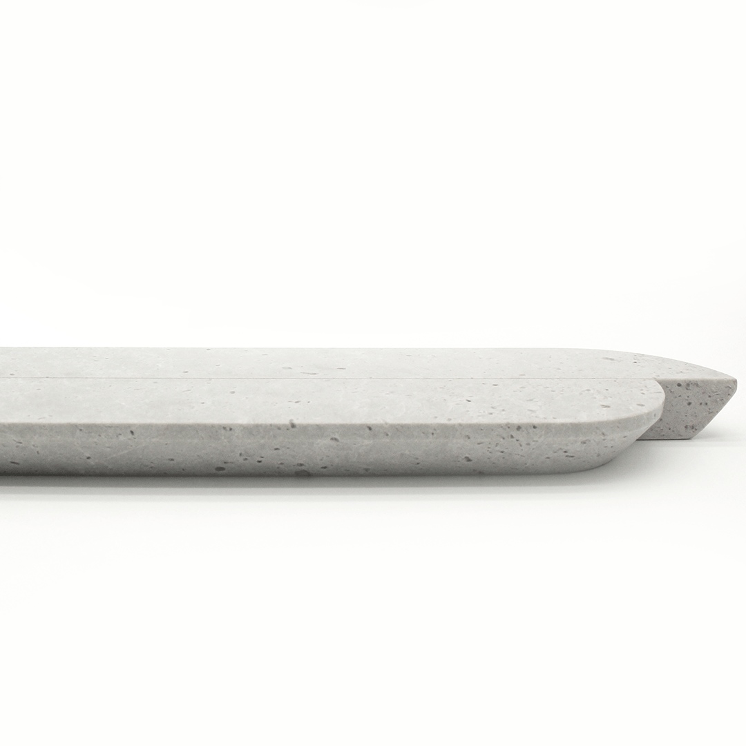Stone Cabinet Pull in Hermes Grey Marble | Zephra