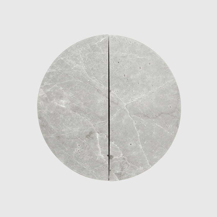 Stone Circular Cabinet Pull in Hermes Grey Marble | Zephra #Finish_Hermes Grey Marble