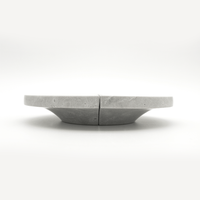 Stone Circular Cabinet Pull in Hermes Grey Marble | Zephra #Finish_Hermes Grey Marble