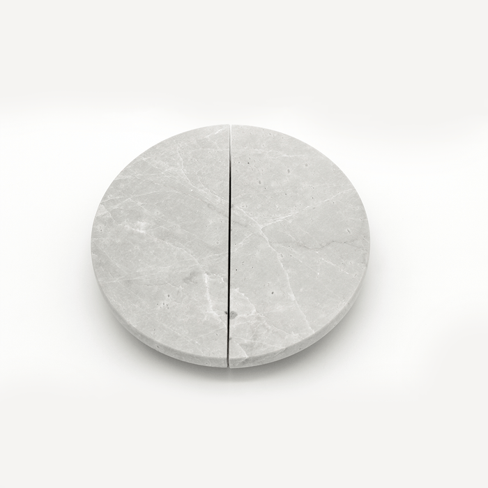 Stone Circular Cabinet Pull in Hermes Grey Marble | Zephra #Finish_Hermes Grey Marble