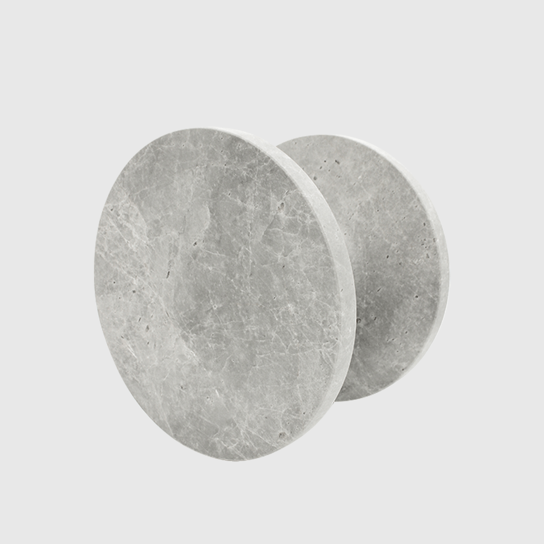 Hermes Grey Marble - Stone Circular Front Door Entry Pull